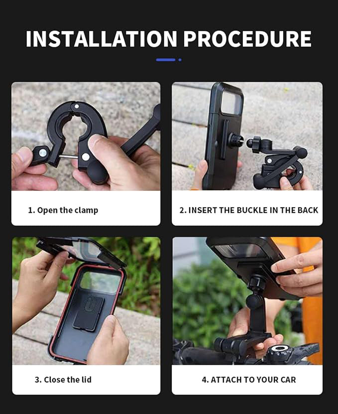 Waterproof Motorcycle Phone Mount Holder 5