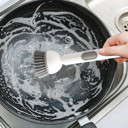 Long Handle Dish Brush with Soap Dispenser and Rotating Scrubber Head 6
