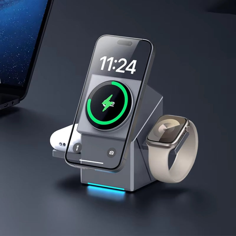 3-in-1 Foldable Magnetic Wireless Charging Station 3