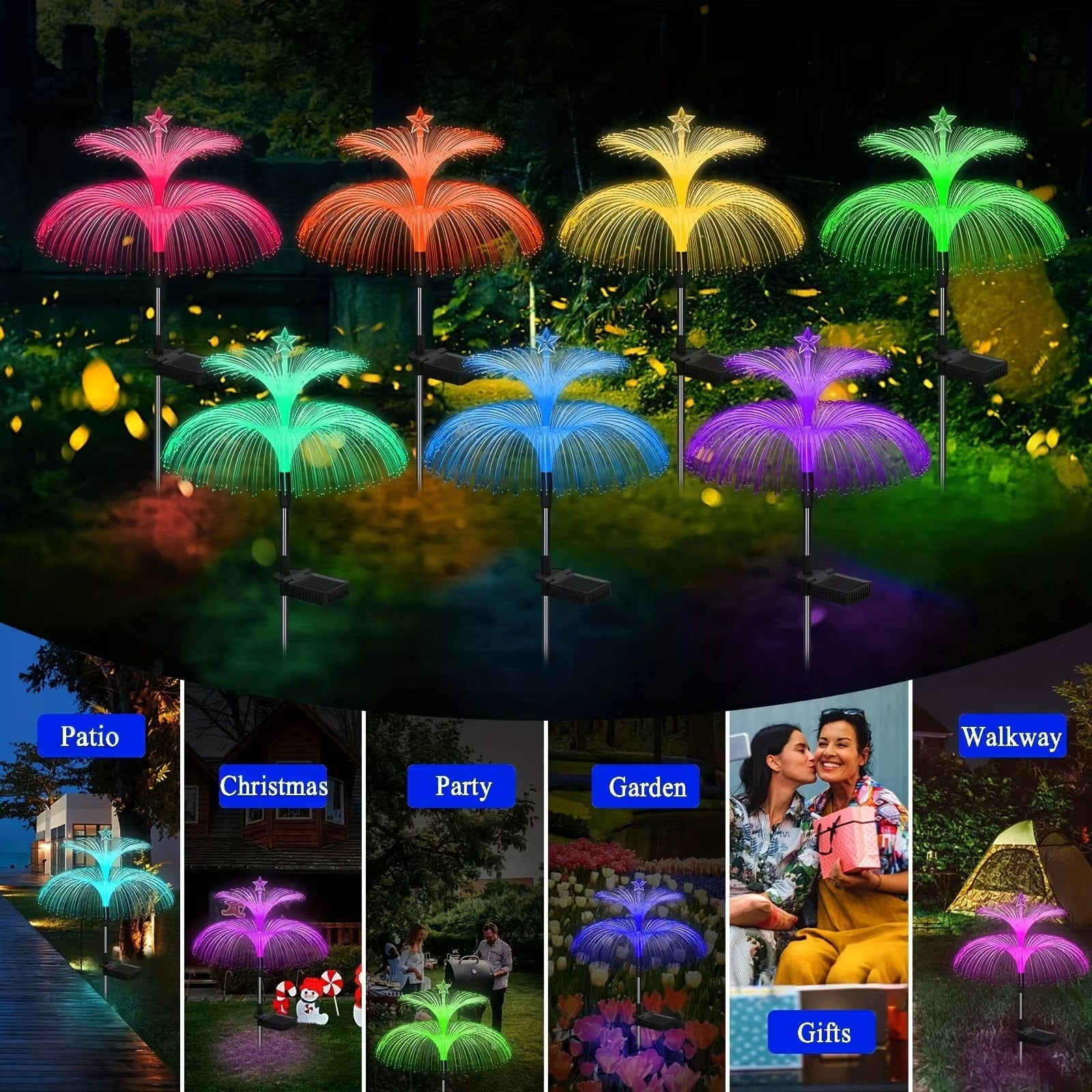 Solar Powered 7 Color Changing Jellyfish Stake Light 6