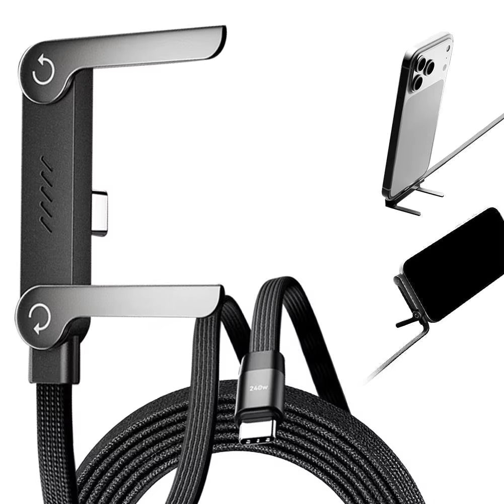 New 240W Fast Charging Foldable Phone Holder Data Cable 2
