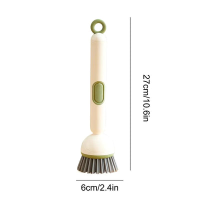 Long Handle Dish Brush with Soap Dispenser and Rotating Scrubber Head 3