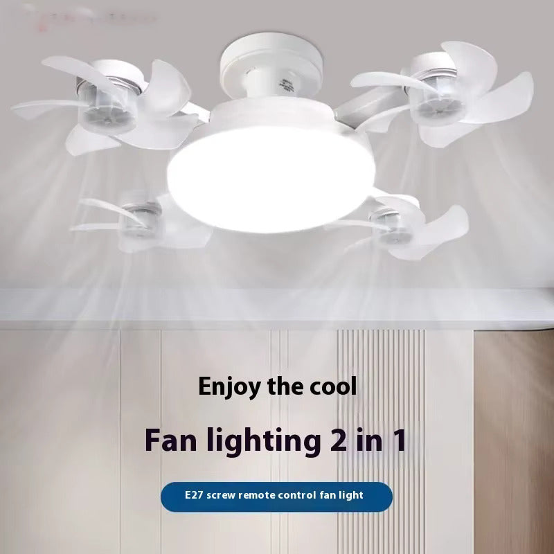Drone Fan Integrated Light with E27 Screw Creative 3/4/5 Head Remote-Controlled 2