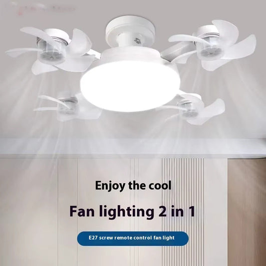 Drone Fan Integrated Light with E27 Screw Creative 3/4/5 Head Remote-Controlled 2