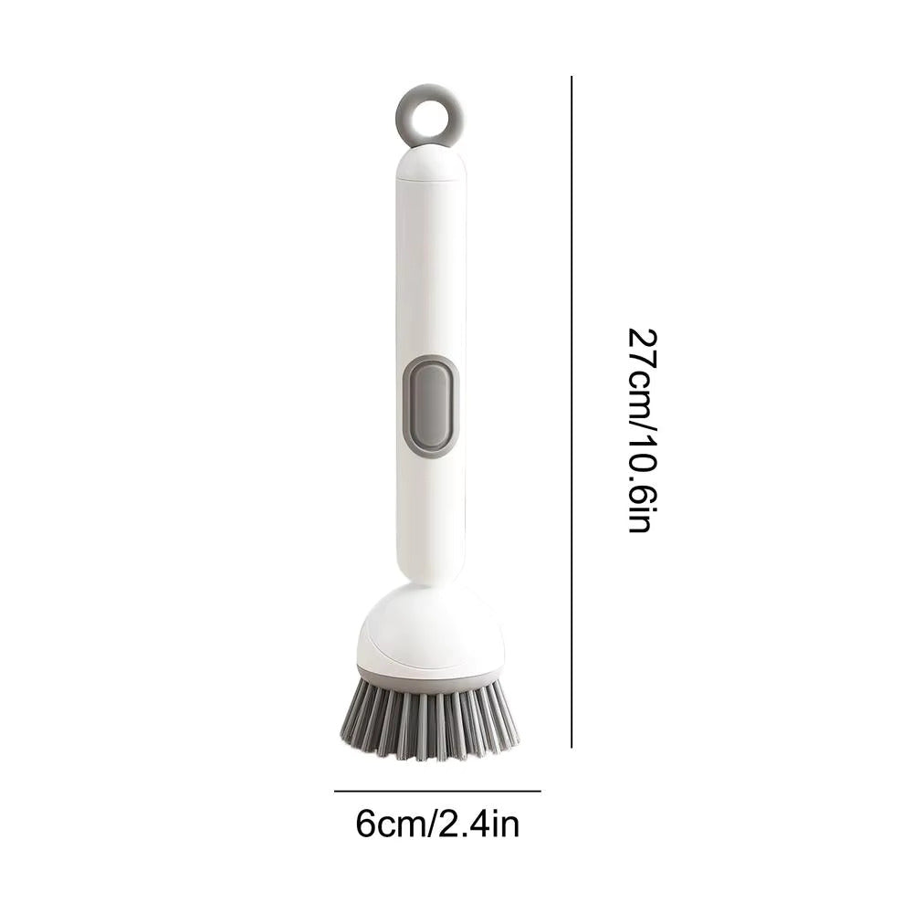 Long Handle Dish Brush with Soap Dispenser and Rotating Scrubber Head 2
