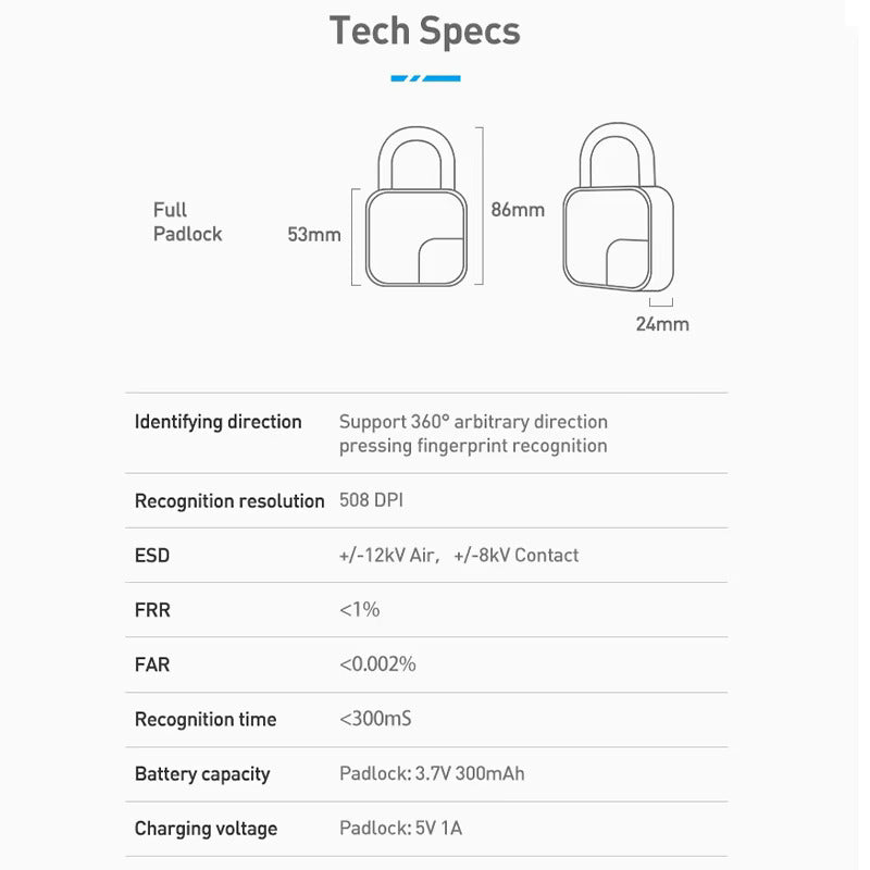 Smart Fingerprint Padlock 5