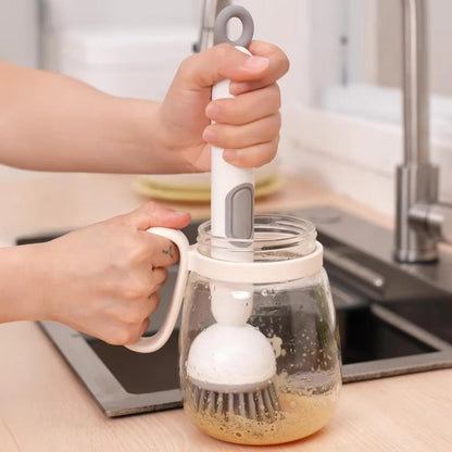 Long Handle Dish Brush with Soap Dispenser and Rotating Scrubber Head 5