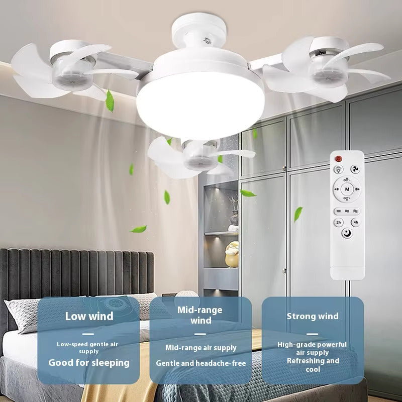 Drone Fan Integrated Light with E27 Screw Creative 3/4/5 Head Remote-Controlled 5