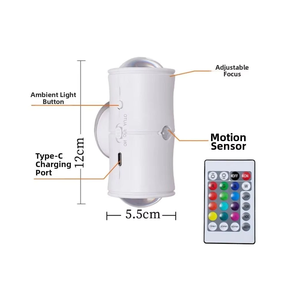 Human Body Detection Night Light Automatic Sensing 7 Color Wall Lamp 7