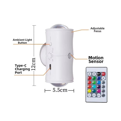 Human Body Detection Night Light Automatic Sensing 7 Color Wall Lamp 7