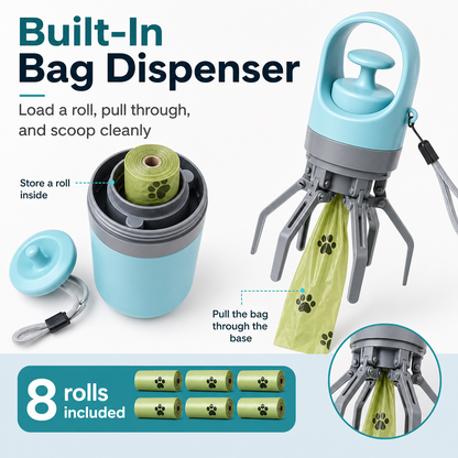 Built-in bag dispenser with 8 waste bag rolls