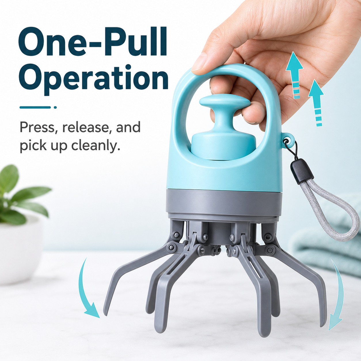 One-pull operation dog poop scooper