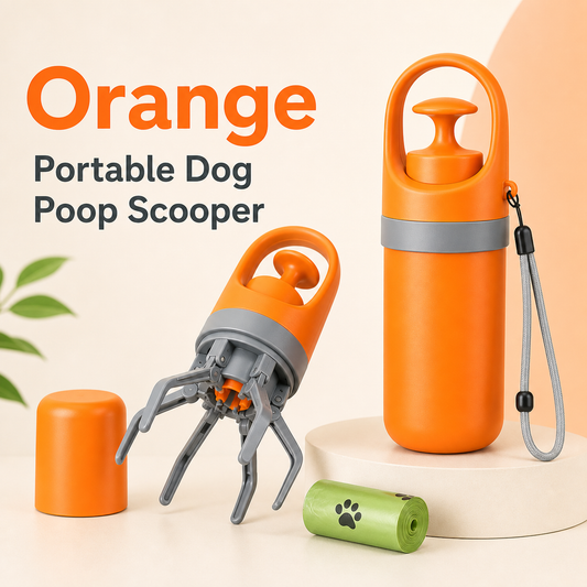 Orange Portable Dog Poop Scooper