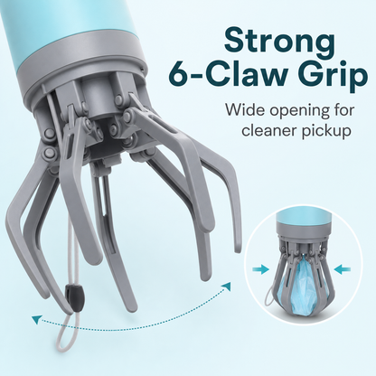 Strong 6-claw grip for cleaner pickup